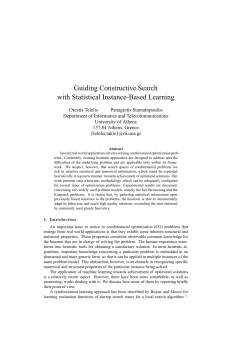 Guiding Constructive Search with Statistical Instance
