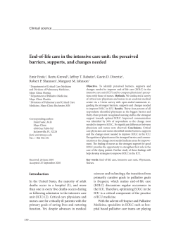 End-of-life care in the intensive care unit