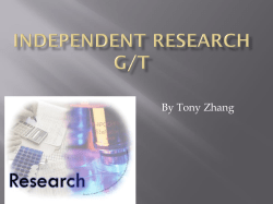Independent research G/T