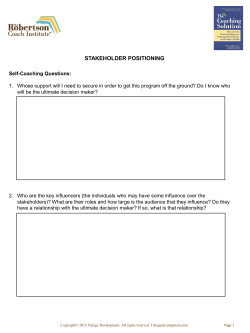 Stakeholder Positioning