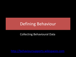 Defining Behaviour - behavioursupports