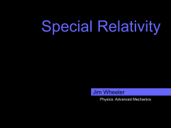 Special Relativity - USU Physics Department