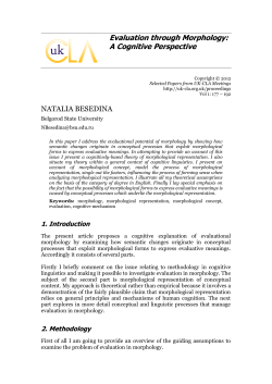 Evaluation through Morphology: A Cognitive Perspective