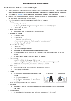 Toolkit: Making events as accessible as possible Provide