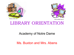 Library Orientation 2011-2012