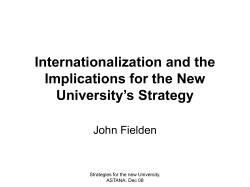 Globalisation, Borderless HE and the Implications for University
