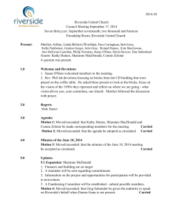 Sept 17, 2014 - Riverside United Church