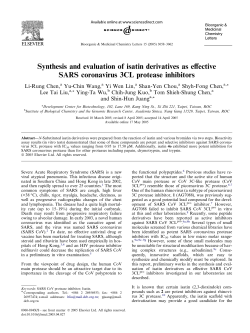 Synthesis and evaluation of isatin derivatives as effective SARS