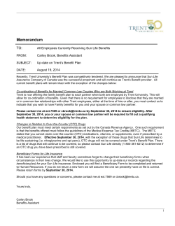 Memorandum - Trent University