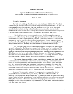 1 Executive Summary Report to the President and Provost of Yale