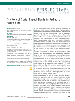 The Role of Social Impact Bonds in Pediatric Health Care