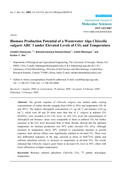 Biomass Production Potential of a Wastewater Alga Chlorella