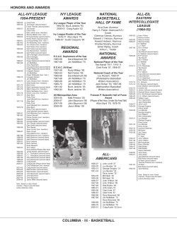 Columbia - 86 - baSKETball aLL-ivy League 1954