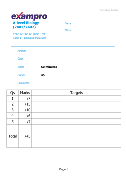 ASBiologyTopic1Test.doc - Mrs Bradford`s Science Revision Page