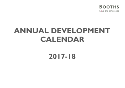 Annual Development Calendar 2017-2018