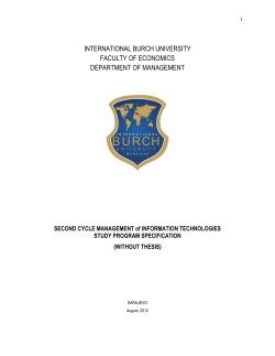 MIT WITHOUT THESIS SECOND CYCLE MANAGEMENT of