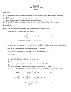 CHE 3200 PARTICLE IN THE BOX (2015) OBJECTIVE : (a) To