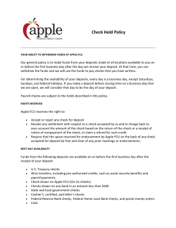 Check Hold Policy - Apple Federal Credit Union