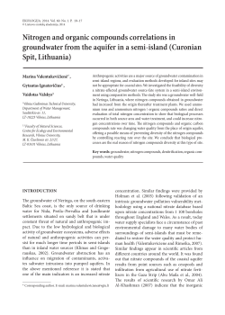 Nitrogen and organic compounds correlations in