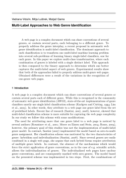 Multi-Label Approaches to Web Genre Identification