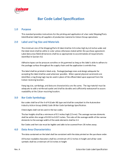Bar Code Label Specification
