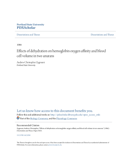 Effects of dehydration on hemoglobin oxygen affinity