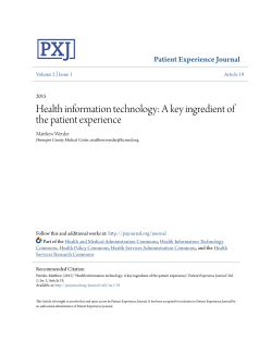 Health information technology: A key ingredient of the patient