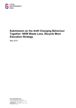 Submission on the draft Changing Behaviour Together
