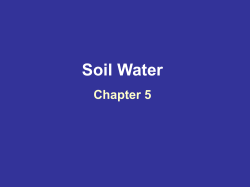 Soil Water Chapter 5