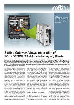 Softing Gateway Allows Integration of FF into Legacy Plants