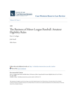 The Business of Minor League Baseball: Amateur Eligibility Rules