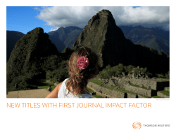 NEW TITLES WITH FIRST JOURNAL IMPACT FACTOR
