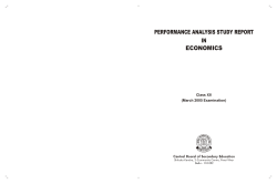 Performance Analysis Study Report In Economics Class -XII