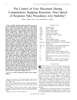 The Control Of Foot Placement During Compensatory Stepping