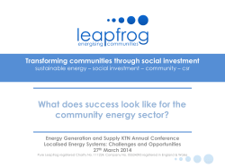 Transforming communities through social investment sustainable