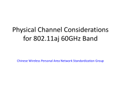 Channelization Consideration for 802.11aj 60GHz Band