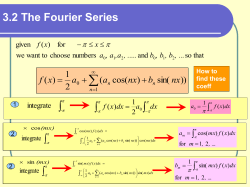 3.2 The Fourier Series Theorem 3.1