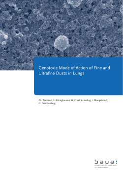 Genotoxic Mode of Action of Fine and Ultrafine Dusts in Lungs