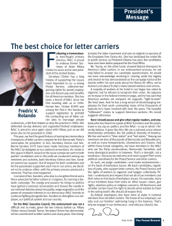 NALC President`s Message: The best choice for letter carriers