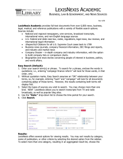 LexisNexis Academic provides full-text documents from over 6000