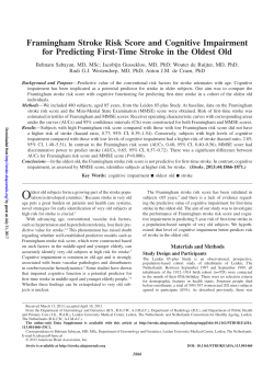 Framingham Stroke Risk Score and Cognitive