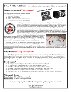 Why do players need Video Analysis? Why choose Peter Hay