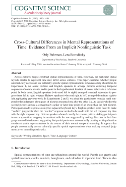 CrossCultural Differences in Mental Representations of Time