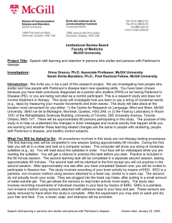 Institutional Review Board Faculty of Medicine McGill University