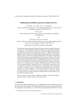 Mathematical modelling of quorum sensing in bacteria
