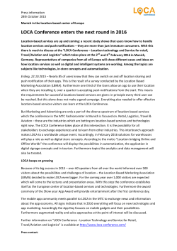 LOCA Conference enters the next round in 2016