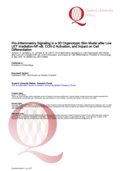 Pro-inflammatory Signaling in a 3D Organotypic Skin Model