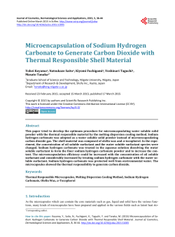 Microencapsulation of Sodium Hydrogen Carbonate