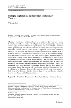 Multiple Explanations in Darwinian Evolutionary Theory