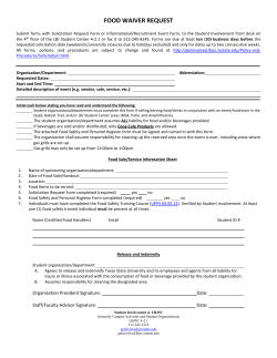 food waiver request - Txstate